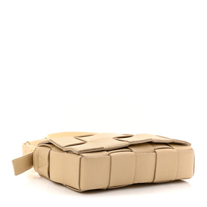 Grained Calfskin Maxi Intrecciato Cassette Crossbody Bag Porridge