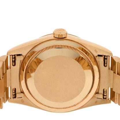 18K Yellow Gold 36mm Oyster Perpetual Day-Date President Watch Silver 18248