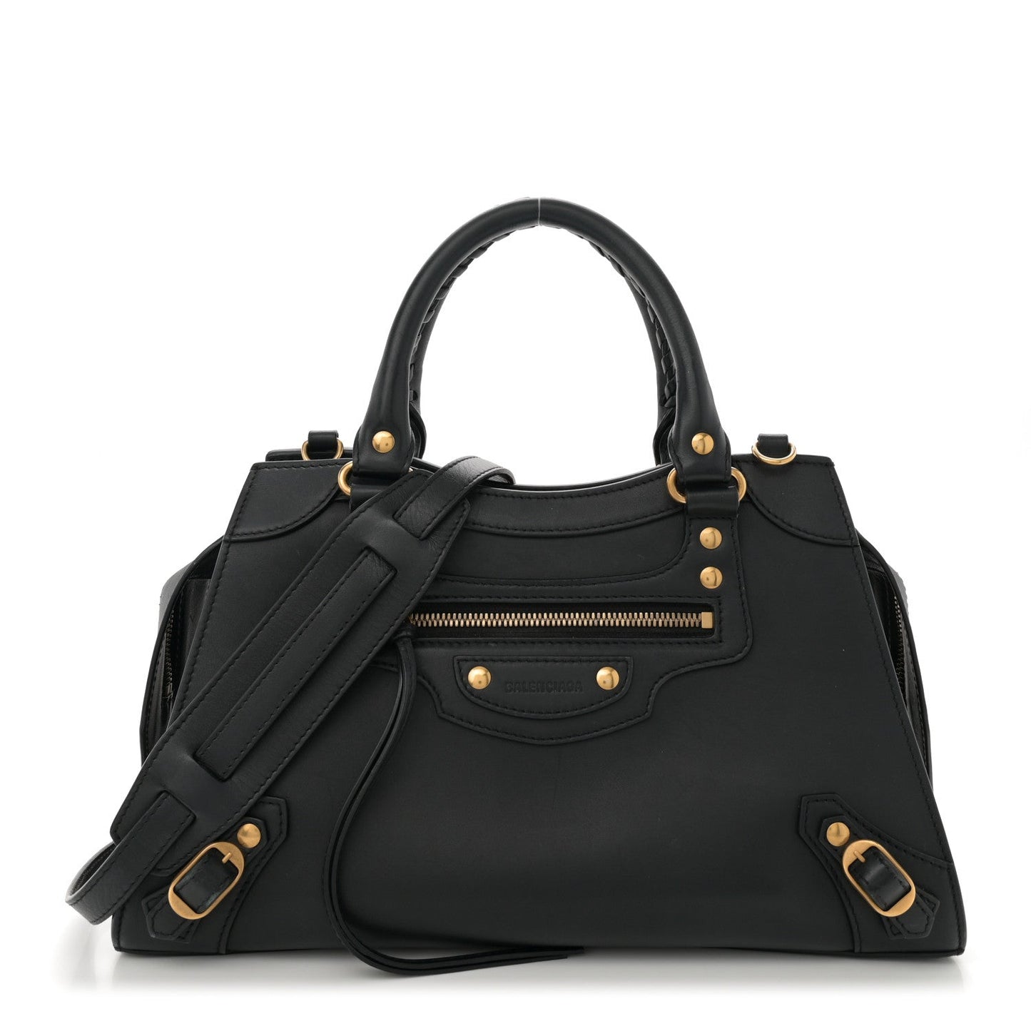 Smooth Calfskin Neo Classic Brass Hardware S City Black