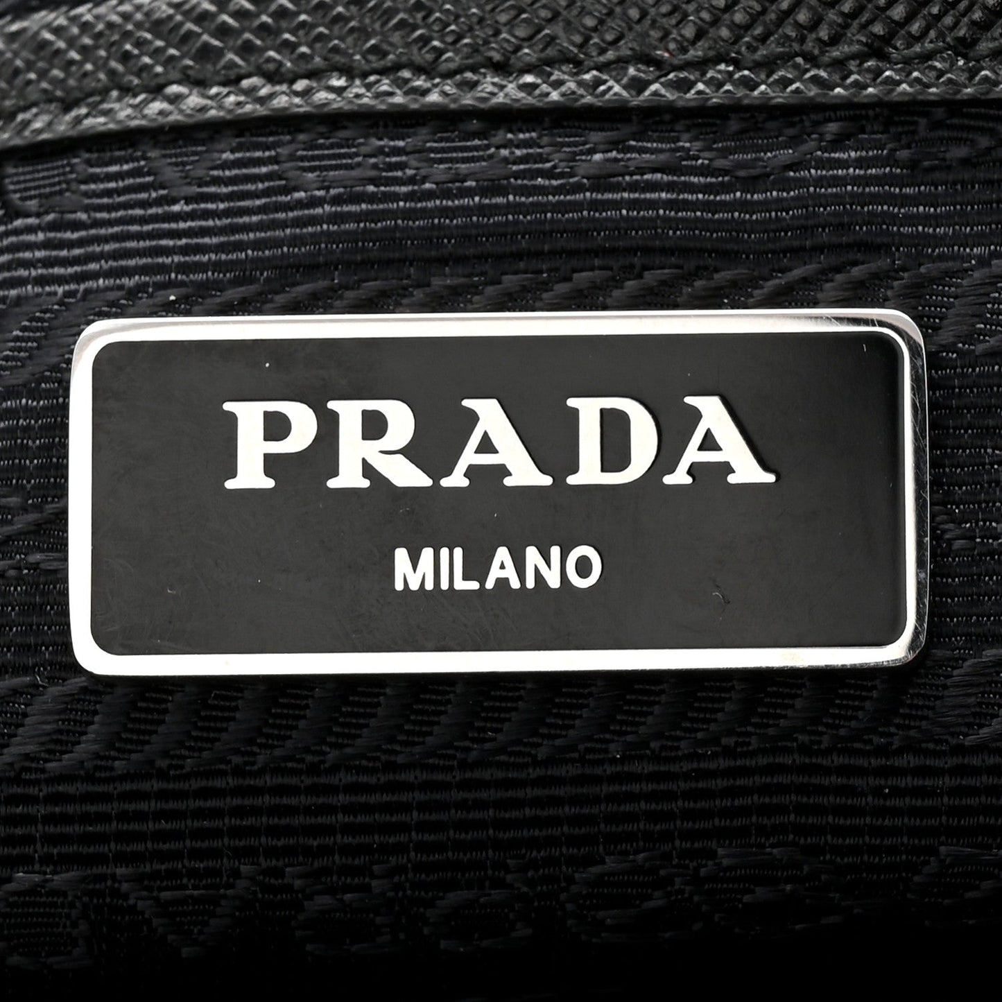 Tessuto Nylon Saffiano Medium Backpack Black