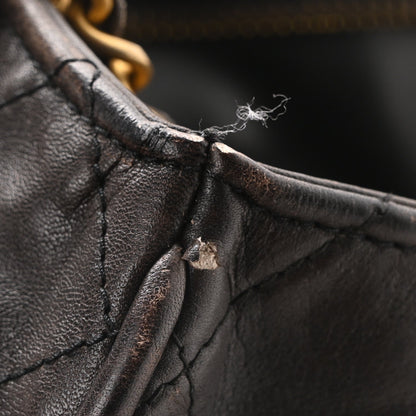 Calfskin Quilted CC Shopping Tote Black