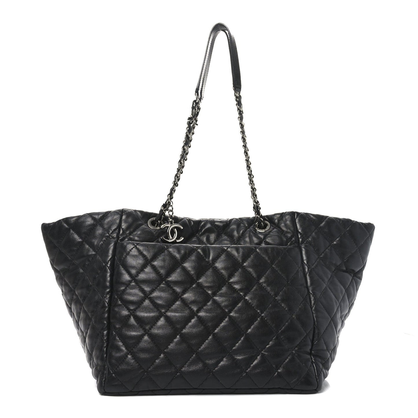 Lambskin Quilted Week End on Mars Tote Black