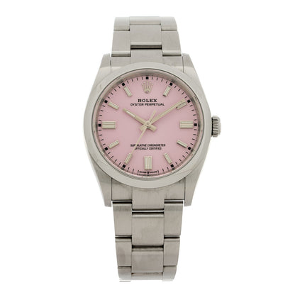 Stainless Steel 36mm Oyster Perpetual Watch Candy Pink 126000