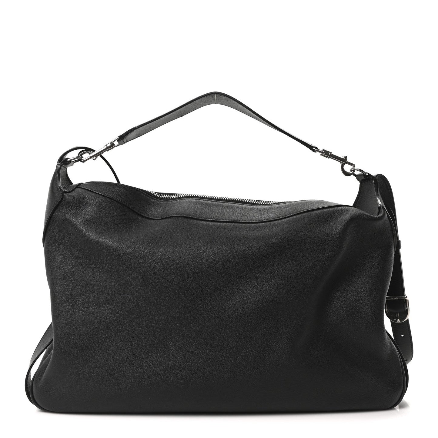 Supple Calfskin Weekend Romy Shoulder Bag Black