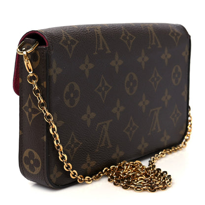 Monogram Pochette Felicie Chain Wallet Fuchsia