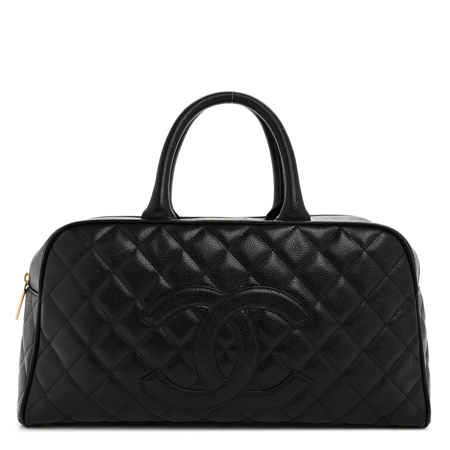 Caviar Quilted Large Bowler Black