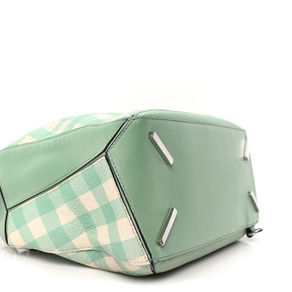 Calfskin Medium Gingham Puzzle Bag Lime