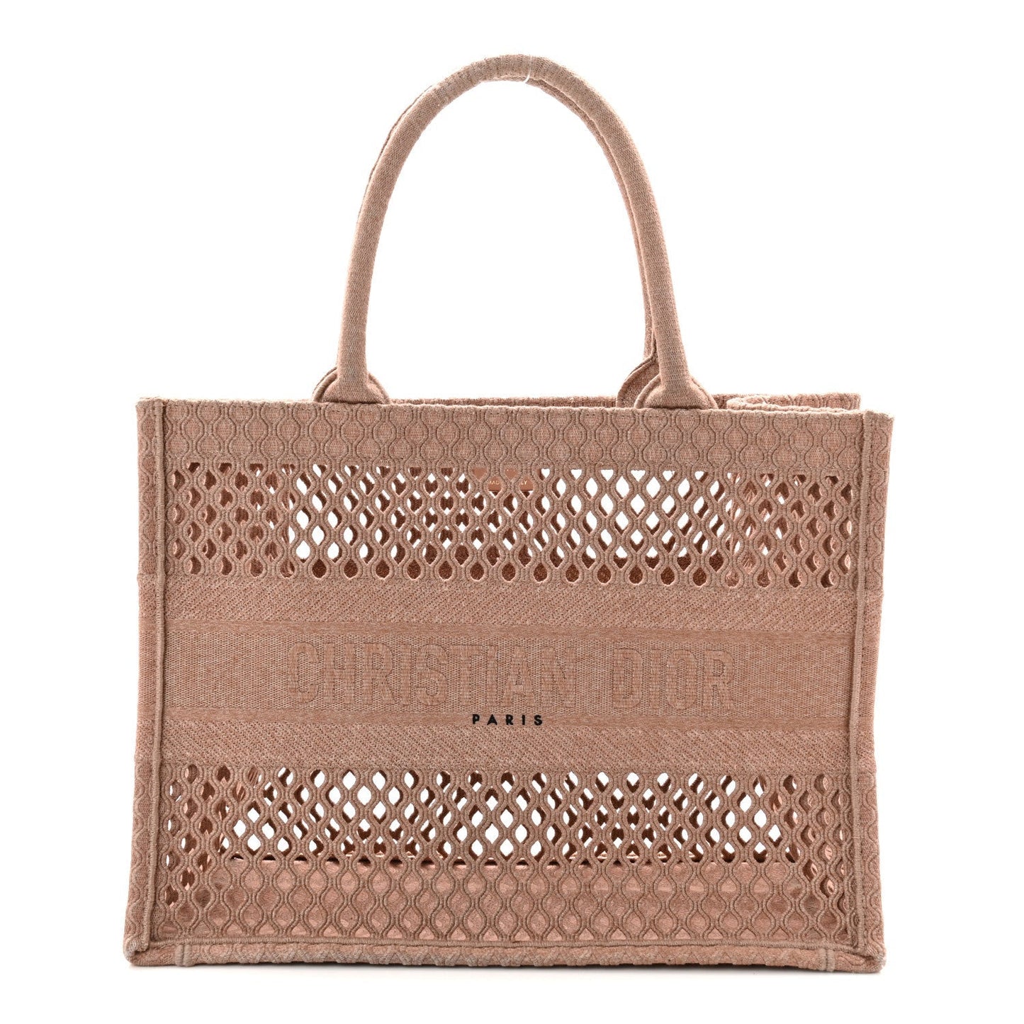Mesh Embroidered Medium Book Tote Clay