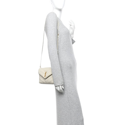 Calfskin Y Quilted Monogram Toy Loulou Crossbody Bag Crema Soft