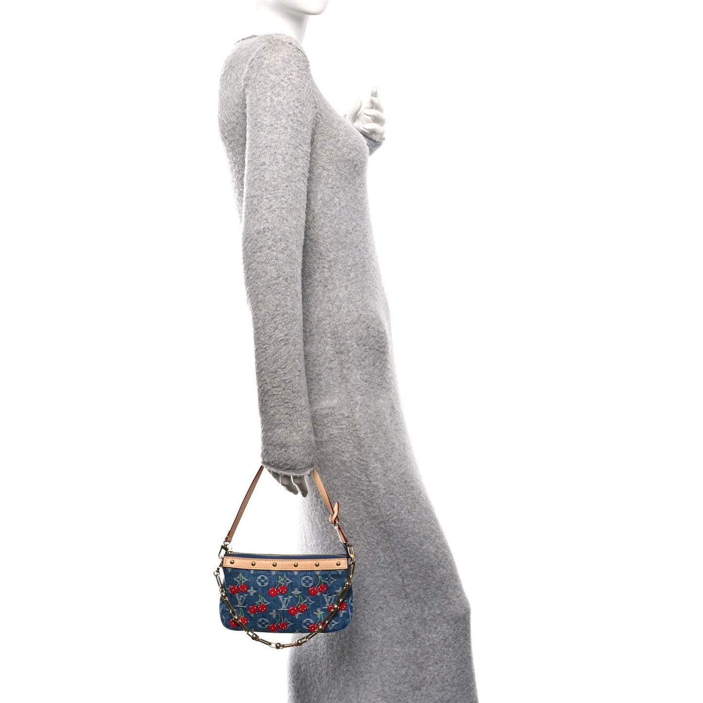 LV X TM Monogram Denim Cerises Pochette Accessories Blue