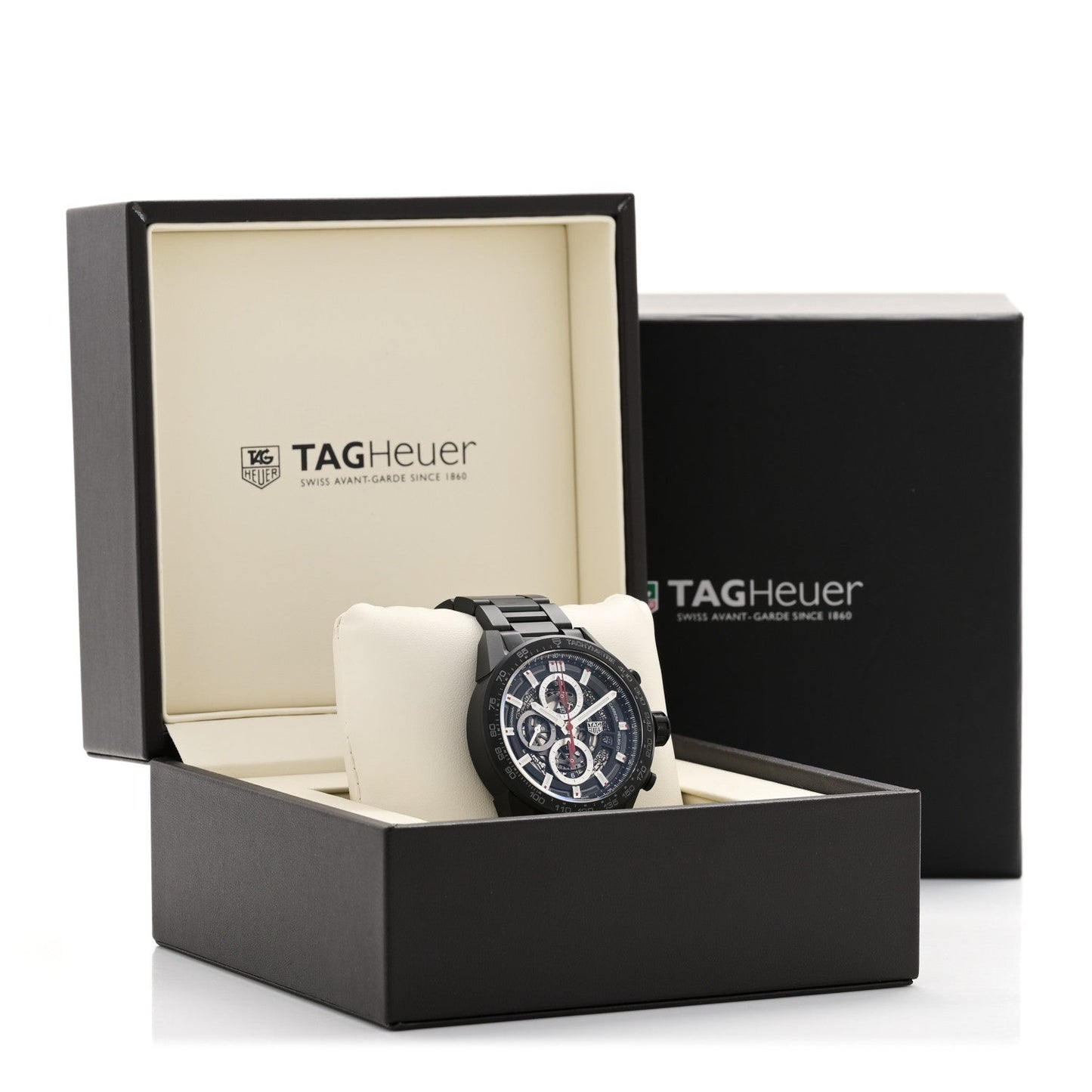 Ceramic 43mm Carrera Calibre Chronograph Automatic Watch Black CAR2090