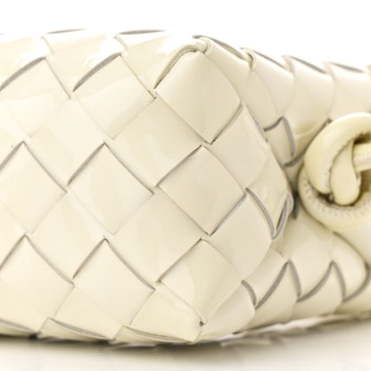 Patent Nappa Intrecciato Mini Loop Camera Bag White