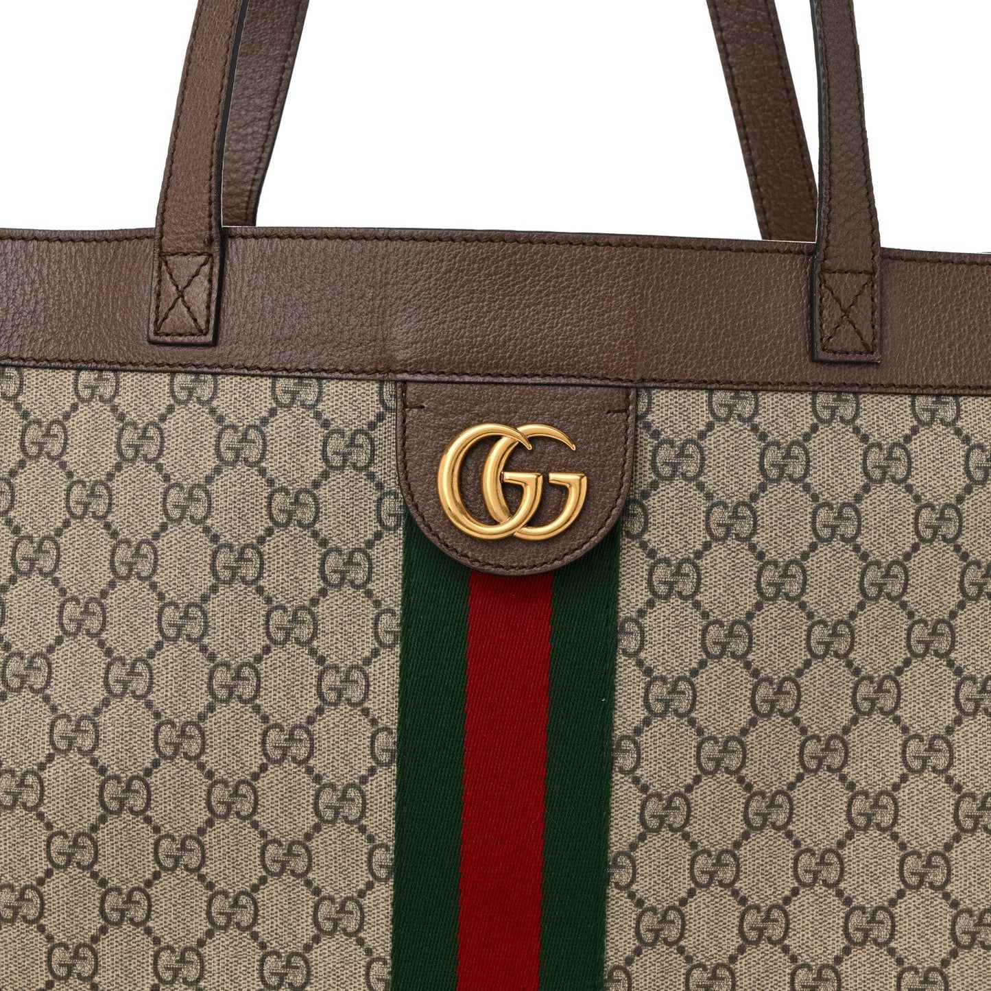 GG Supreme Monogram Web Ophidia Tote Brown