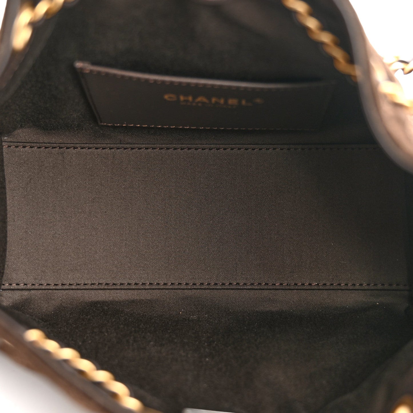 Suede Quilted Mini Chanel 25 Handbag Dark Brown