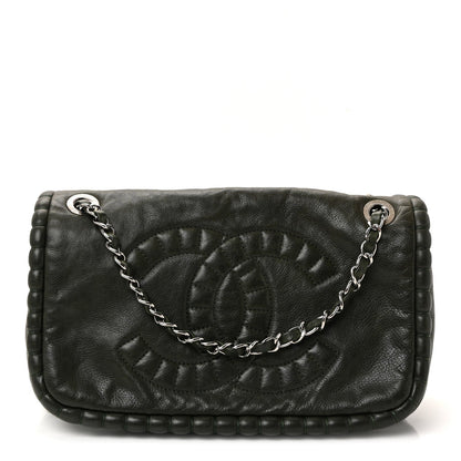Calfskin Medium On the Bund Flap Dark Khaki