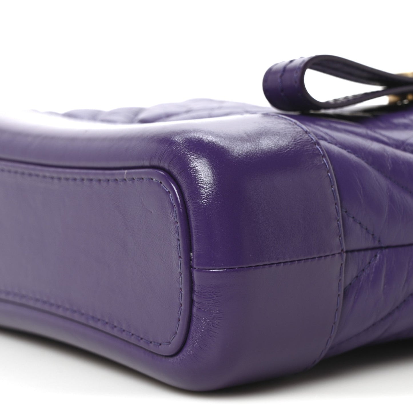 Aged Calfskin Chevron Quilted Small Gabrielle Hobo Purple