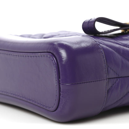 Aged Calfskin Chevron Quilted Small Gabrielle Hobo Purple