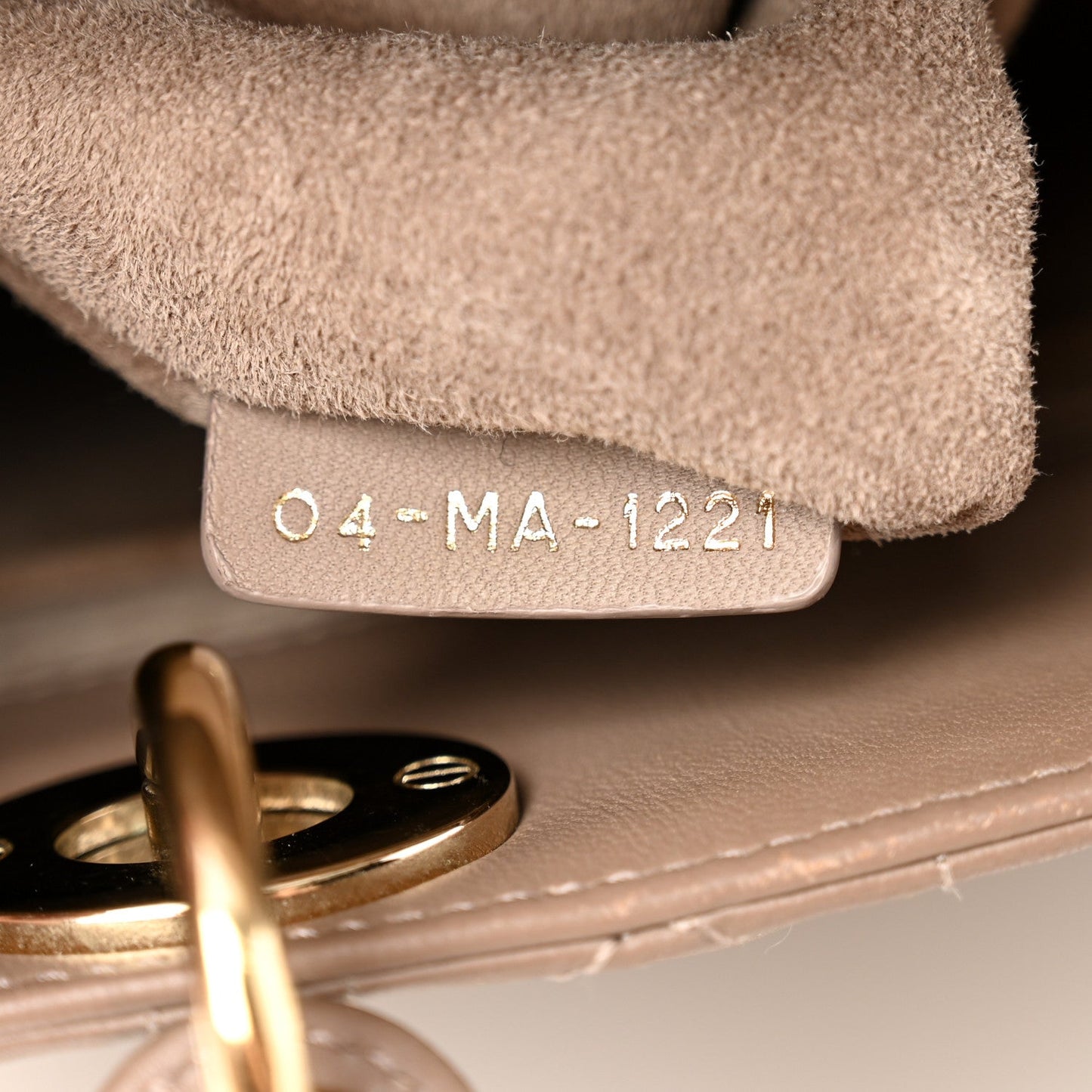 Lambskin Cannage Medium Lady Dior Warm Taupe