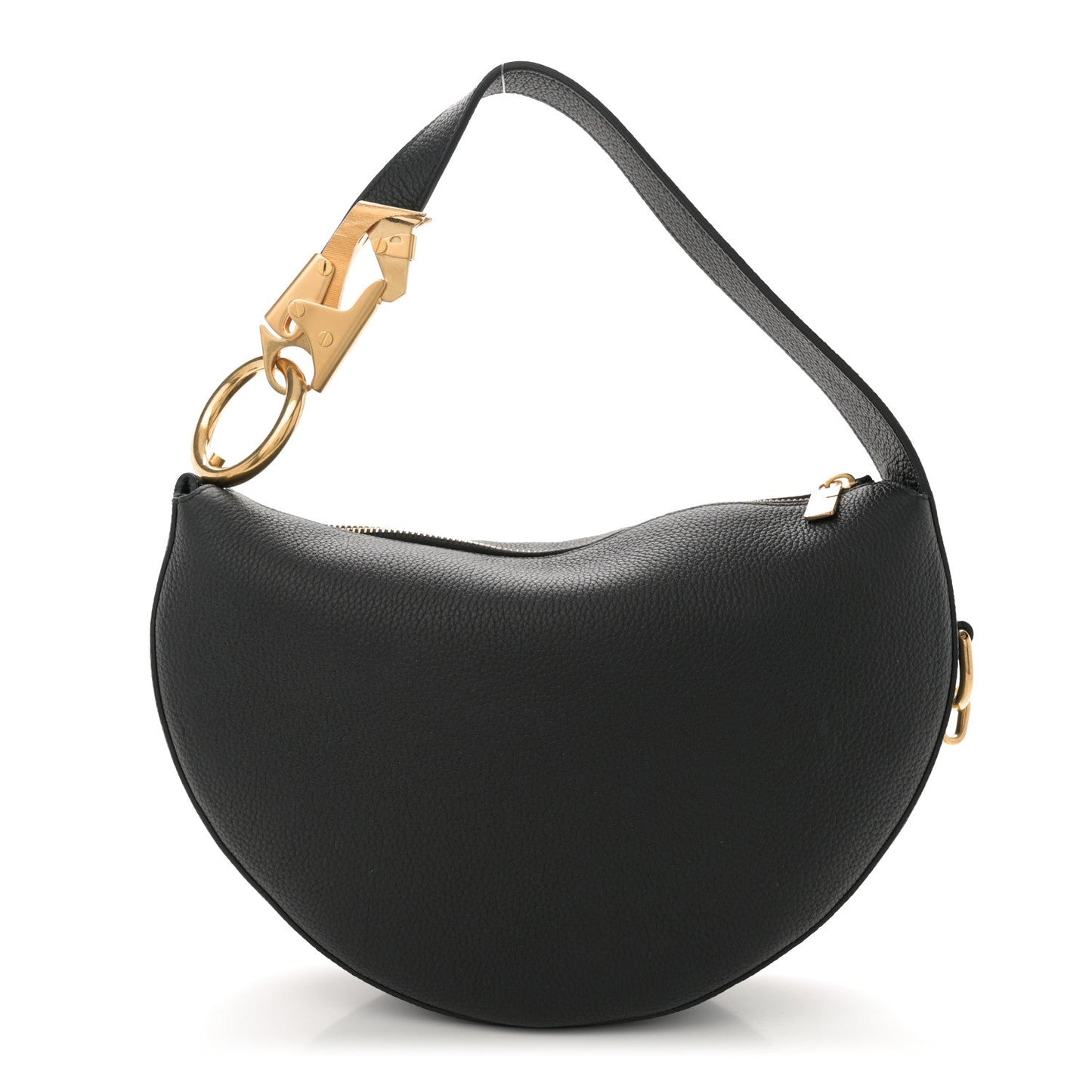 Grainy Calfskin Knight Arc Bag Black