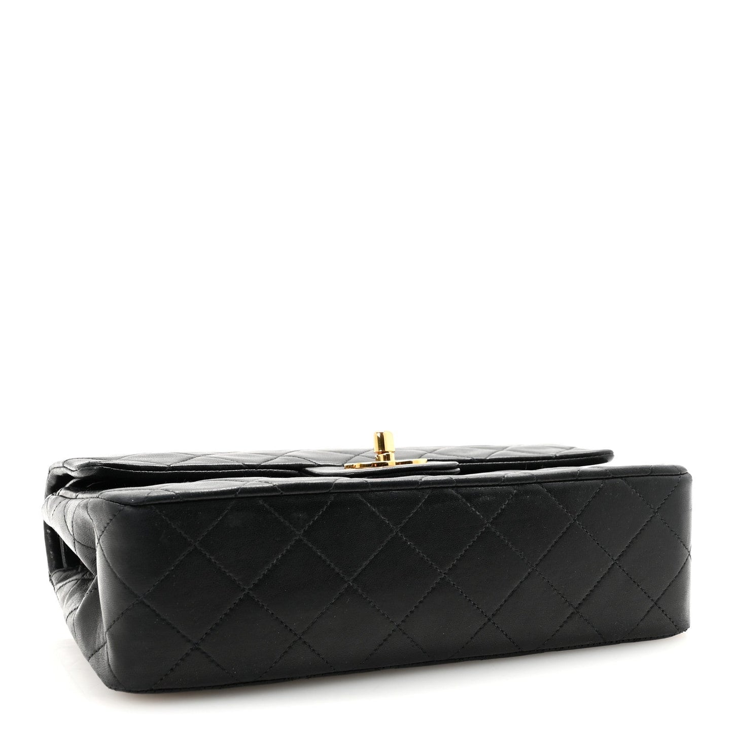 Lambskin Quilted Small Double Flap Black