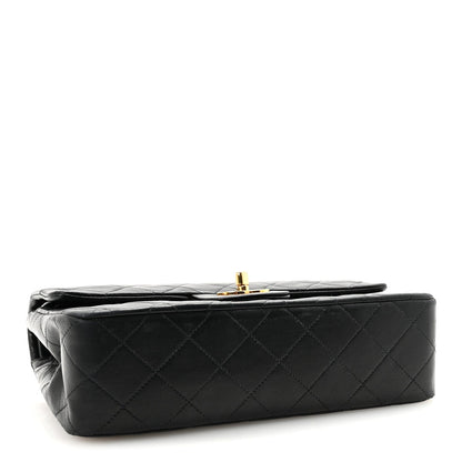Lambskin Quilted Small Double Flap Black