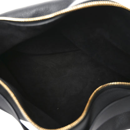 Supple Calfskin Large Romy Shoulder Bag Black