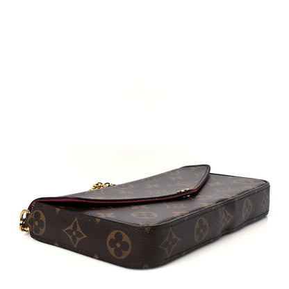 Monogram Pochette Felicie Chain Wallet Fuchsia