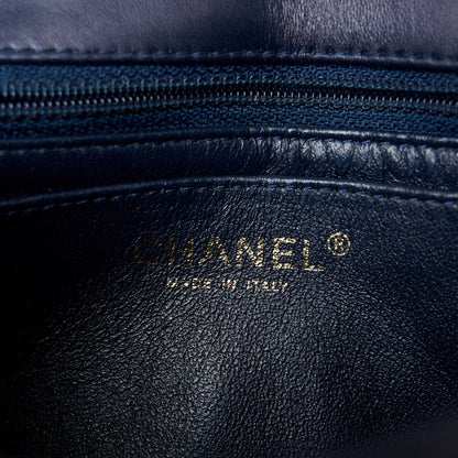 Lambskin Quilted Mini Square Flap Navy