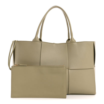 Nappa Maxi Intrecciato Medium Arco Tote Travertine