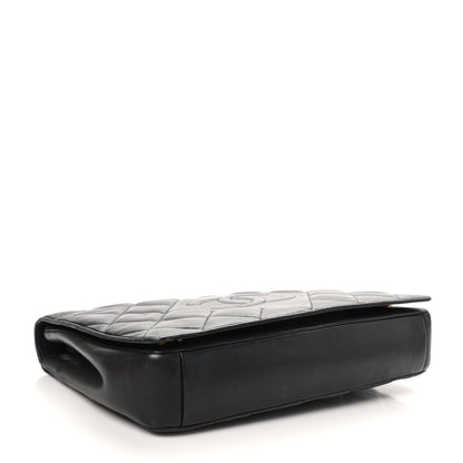 Lambskin Quilted Large Diamond CC Flap Black