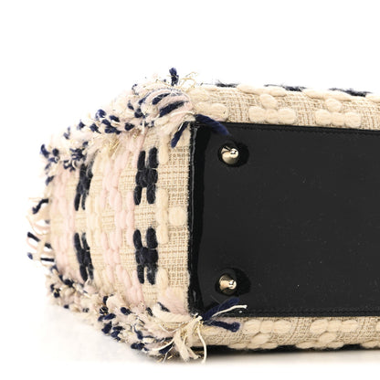 Tweed Fringe Medium Lady Dior Beige Multicolor