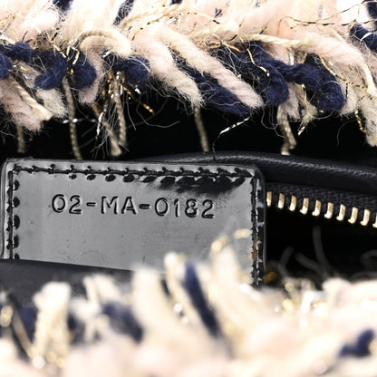Tweed Fringe Medium Lady Dior Beige Multicolor