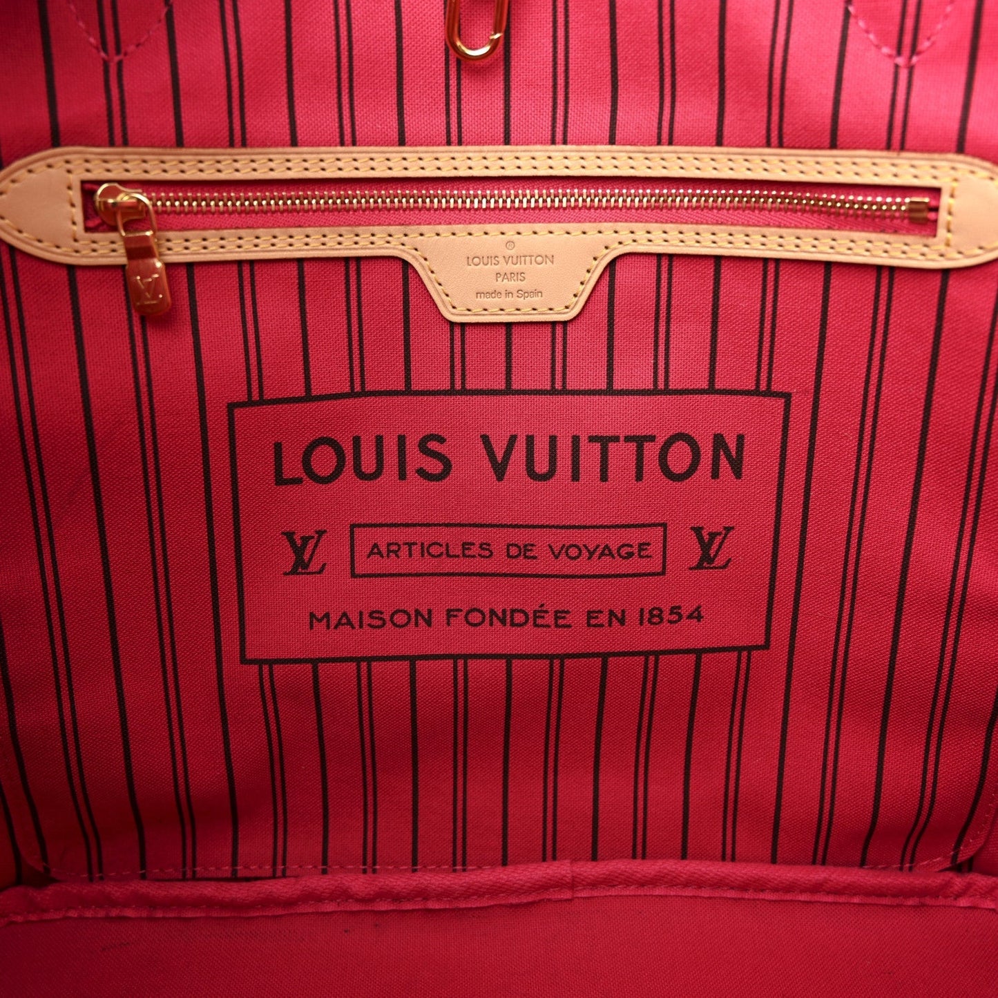 Monogram Bay Neverfull MM Rose Ballerine Poppy