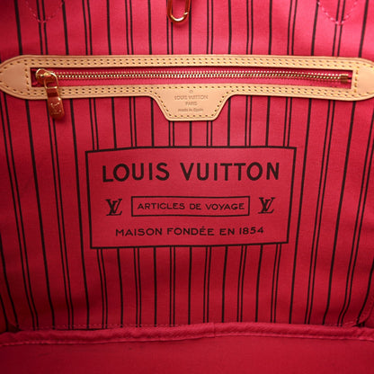 Monogram Bay Neverfull MM Rose Ballerine Poppy