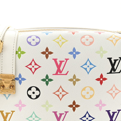 LV x TM Cowhide Monogram Multicolor Side Trunk MM White