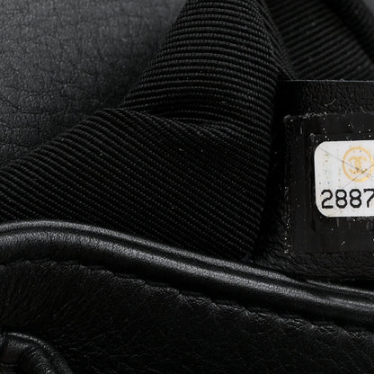 Calfskin Quilted Top Handle Flap Black