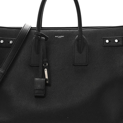 Grained Calfskin Large Souple Sac De Jour Black