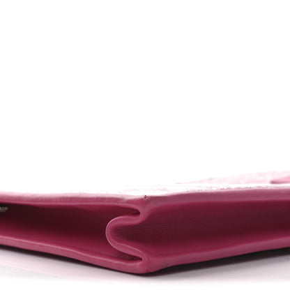 Tweed PVC Lambskin Wristlet Pouch Pink
