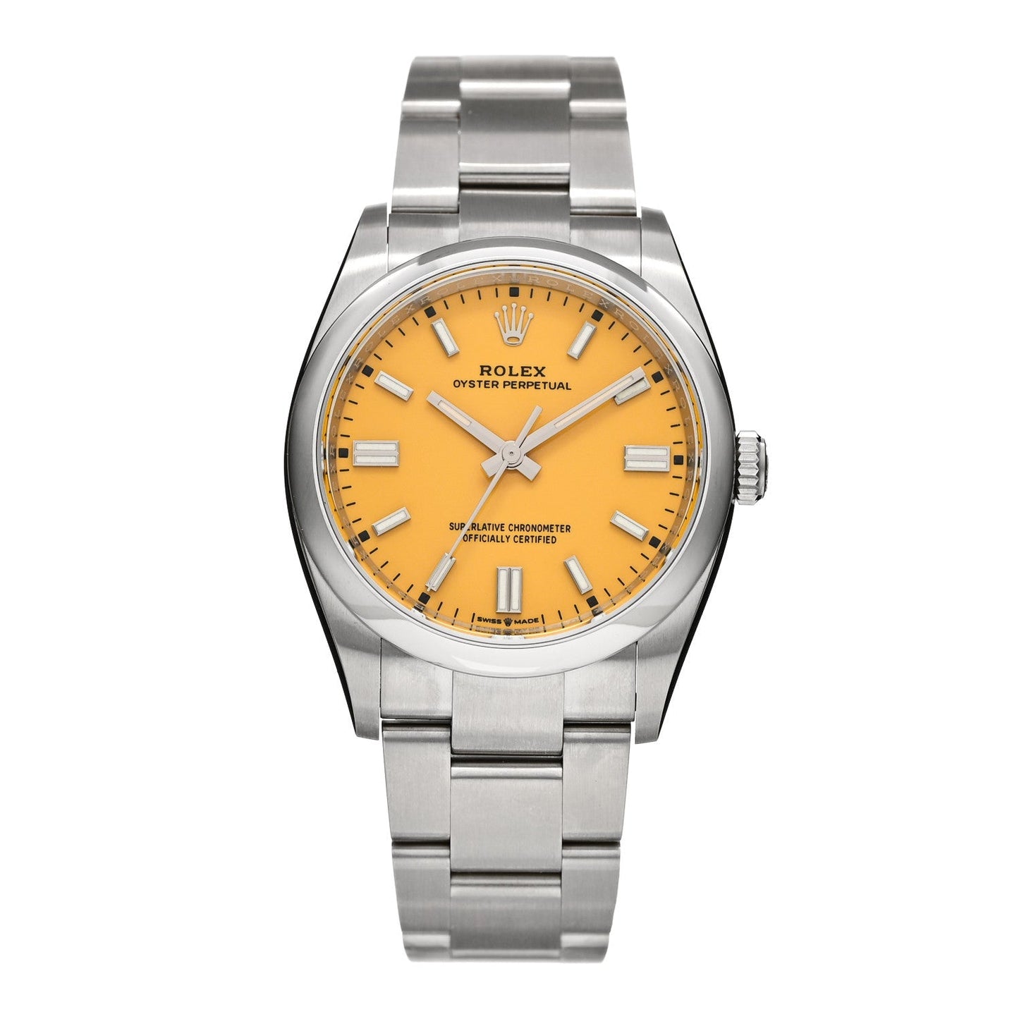 Stainless Steel 36mm Oyster Perpetual Watch Yellow 126000