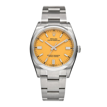 Stainless Steel 36mm Oyster Perpetual Watch Yellow 126000
