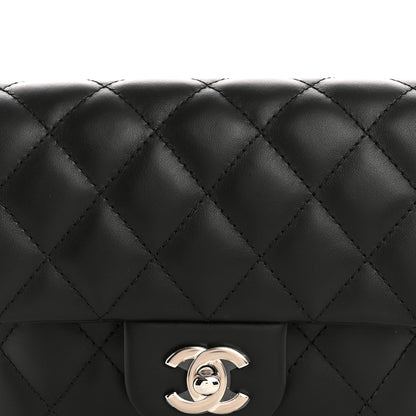 Calfskin Quilted CC Uniform Flap Belt Bag Black