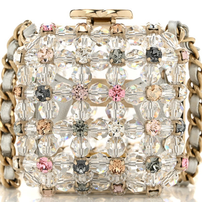 Metal Bead Crystal Minaudiere CC Mini Evening Bag Gold Multicolor
