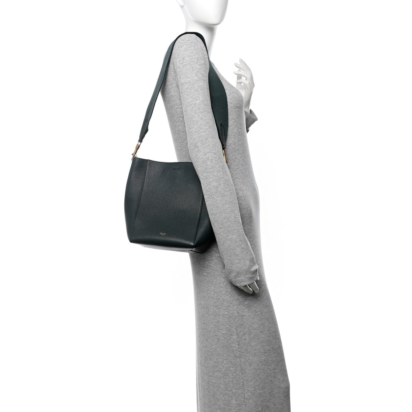Soft Grained Calfskin Small Sangle Bucket Bag Amazone