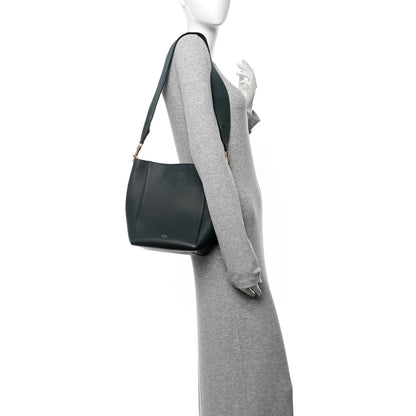 Soft Grained Calfskin Small Sangle Bucket Bag Amazone