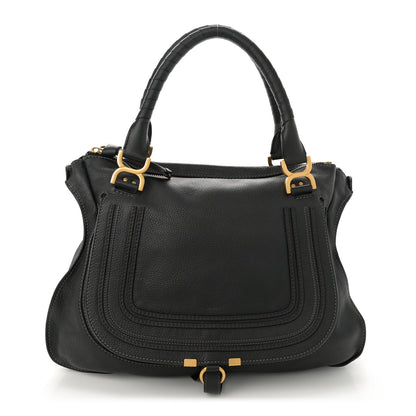Calfskin Medium Marcie Satchel Black