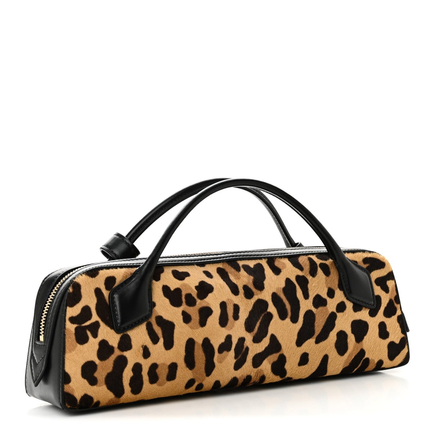Calf Hair Leopard Print Le Teckel Clutch Brun Sepia