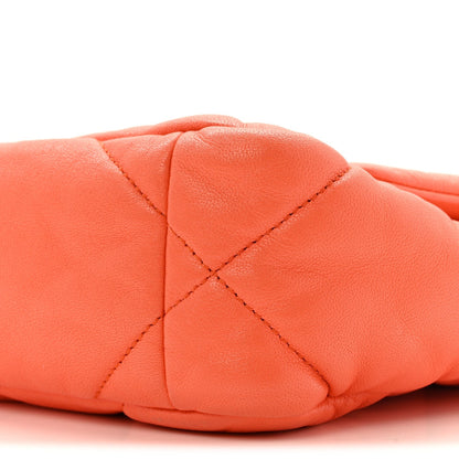 Goatskin Quilted Medium Chanel 19 Flap Orange