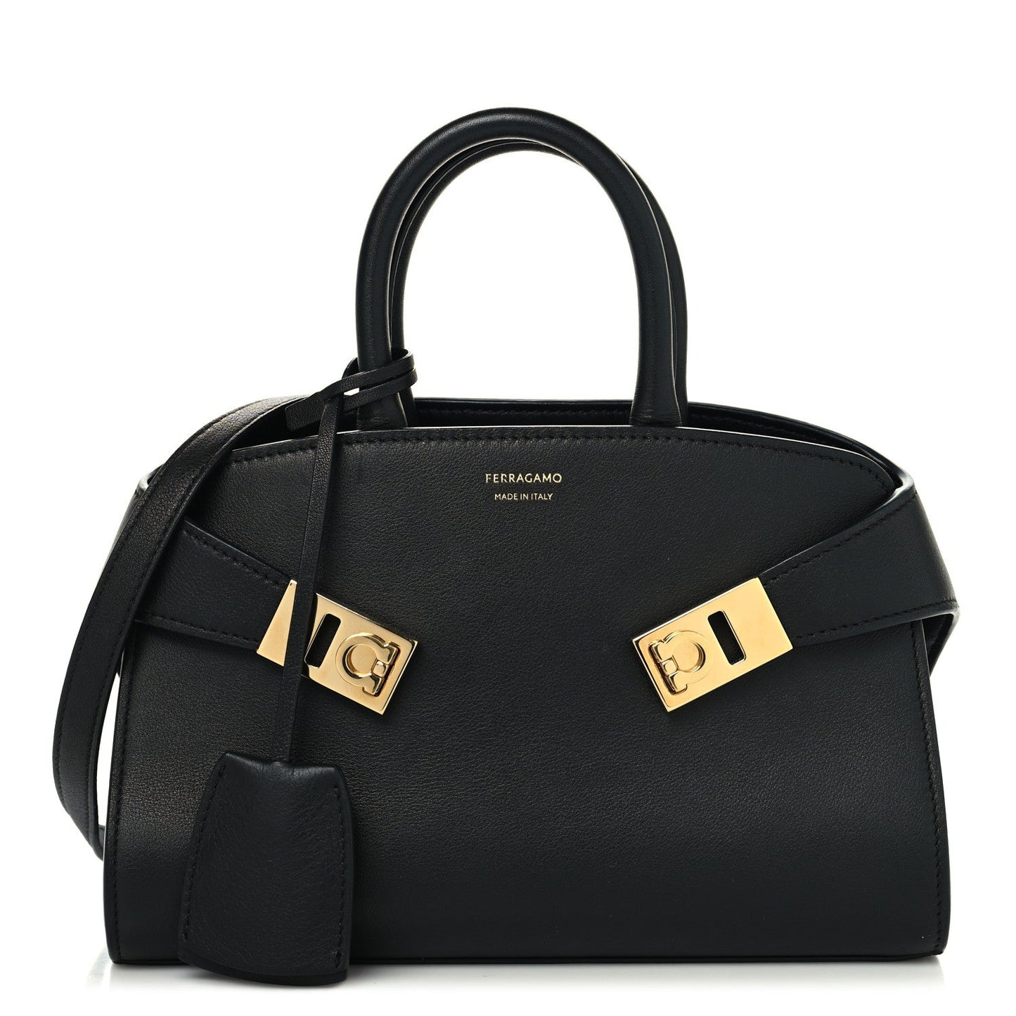 Calfskin Mini Hug Bag Black