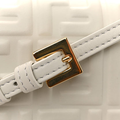 Nappa Matisse FF Embossed Wallet On Chain Baguette White