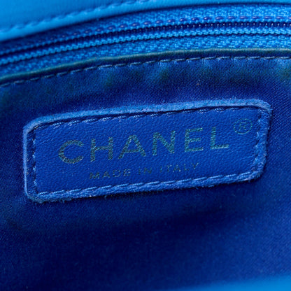 Lambskin Large CC Crossing Flap Blue